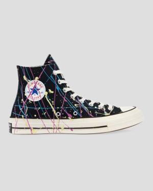 Zapatillas Altas Converse Chuck 70 Archive Print Paint Splatter Tenis Negras | CV-021IDW