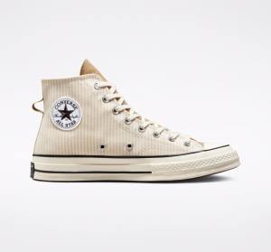 Zapatillas Altas Converse Chuck 70 Crafted Stripe Tenis Marrones | CV-423PVC