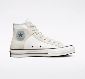 Zapatillas Altas Converse Chuck 70 Crafted Lona Tenis Blancas Negras | CV-548XJM