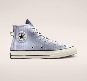 Zapatillas Altas Converse Chuck 70 Crafted Stripe Tenis Indigo | CV-961GLS