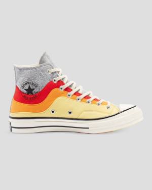 Zapatillas Altas Converse Chuck 70 Nor'Easter Felted Layered Tenis Gris Rojas Amarillo | CV-615TUY