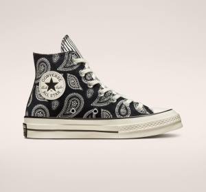 Zapatillas Altas Converse Chuck 70 Paisley Tenis Negras | CV-985PWK