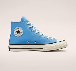 Zapatillas Altas Converse Chuck 70 Pastel Polyester Tenis Azules Negras | CV-876PLW