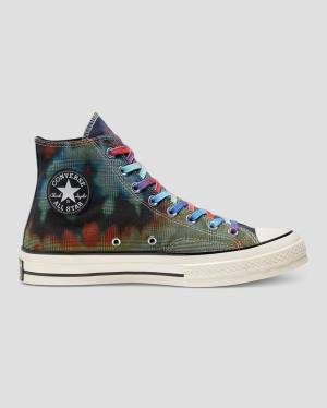 Zapatillas Altas Converse Chuck 70 Plaid Tie Dye Tenis Negras | CV-149OXB