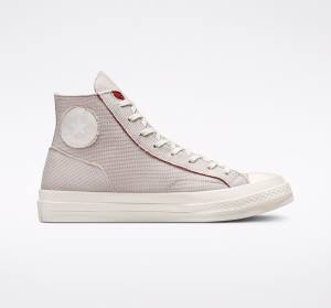 Zapatillas Altas Converse Chuck 70 Tearaway Tenis Plateadas Claro Rosas | CV-187CXN