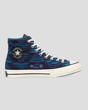 Zapatillas Altas Converse Chuck 70 Wavy Knit Tenis Azules | CV-124ESD