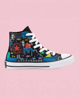 Zapatillas Altas Converse Chuck Taylor All Star Gamer Print Tenis Negras | CV-063THB