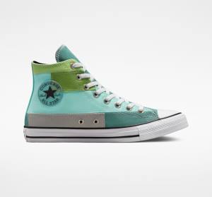 Zapatillas Altas Converse Chuck Taylor All Star Patchwork Tenis Verde Claro Verde Menta | CV-087ZIU