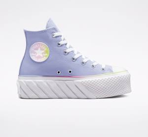 Zapatillas Altas Converse Chuck Taylor All Star 2X Lift Plataforma Pastel Gradient Tenis Azules Blancas | CV-231FOJ