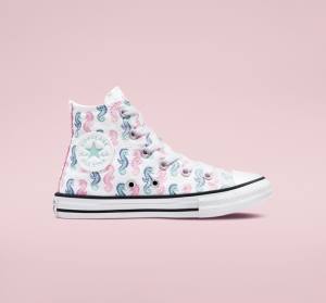 Zapatillas Altas Converse Chuck Taylor All Star Seahorses Tenis Blancas Rosas Verde Menta | CV-325QYA