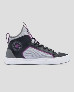 Zapatillas Altas Converse Chuck Taylor All Star Ultra Dramatic Nights Tenis Gris Negras | CV-412FYZ