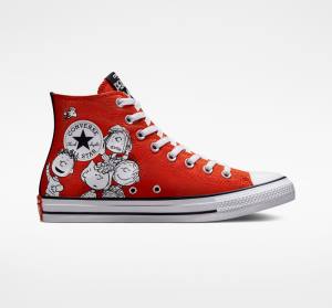 Zapatillas Altas Converse Peanuts Chuck Taylor All Star Tenis Rojas Negras Blancas | CV-046HQN