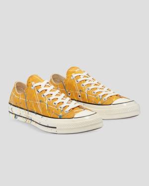 Zapatillas Bajas Converse Chuck 70 Archive Print Paint Splatter Tenis Amarillo | CV-263QYX