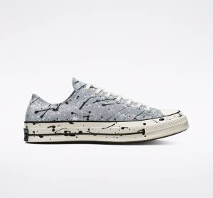 Zapatillas Bajas Converse Chuck 70 Archive Paint Splatter Tenis Gris Negras Blancas | CV-479ZAX