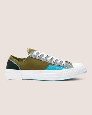 Zapatillas Bajas Converse Chuck 70 Patchwork Tenis Verde Oliva Azules | CV-794JHK