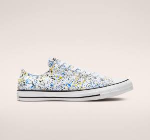 Zapatillas Bajas Converse Chuck Taylor All Star Archive Paint Splatter Tenis Blancas Azules | CV-048QJV