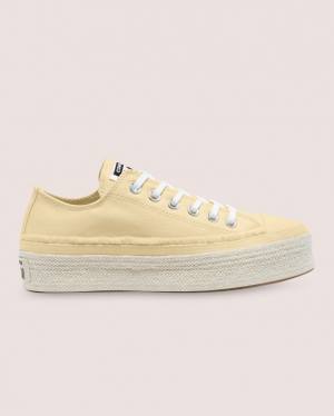 Zapatillas Bajas Converse Chuck Taylor All Star Alpargata Plataforma Tenis Beige | CV-684EQO