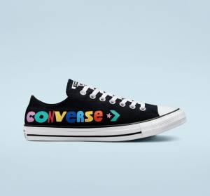 Zapatillas Bajas Converse Chuck Taylor All Star Happy Faces Tenis Negras | CV-809ZHJ