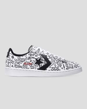 Zapatillas Bajas Converse Keith Haring Pro Cuero Tenis Blancas Negras Rojas | CV-059KQH