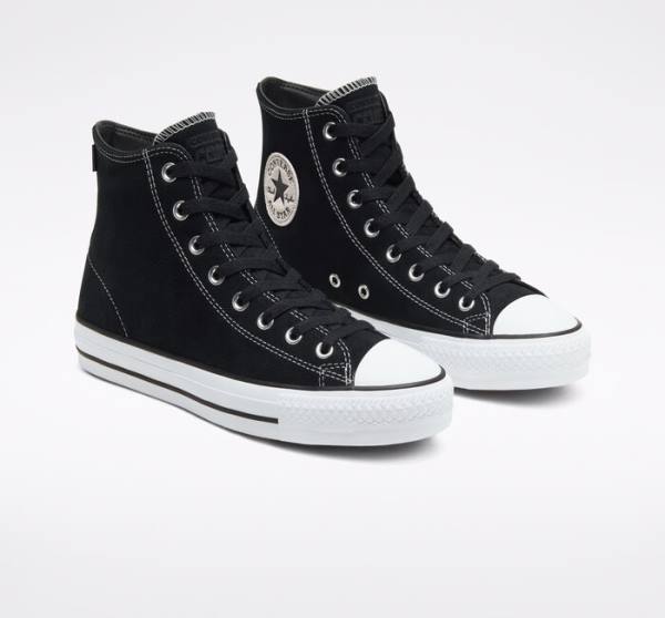 Tenis Para Montar Tabla Converse CONS Chuck Taylor All Star Pro Gamuza Tenis Negras Blancas | CV-068KGM