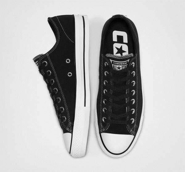 Tenis Para Montar Tabla Converse CONS Chuck Taylor All Star Pro Gamuza Tenis Negras Blancas | CV-364XDV