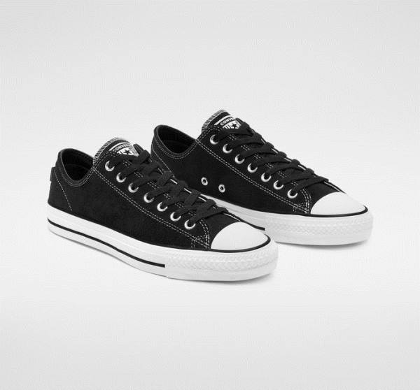 Tenis Para Montar Tabla Converse CONS Chuck Taylor All Star Pro Gamuza Tenis Negras Blancas | CV-364XDV