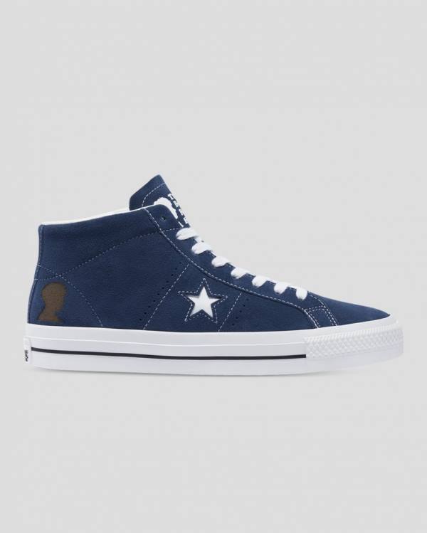 Zapatillas Altas Converse CONS One Star Pro Ben Raemers Foundation Tenis Azules | CV-402YAQ