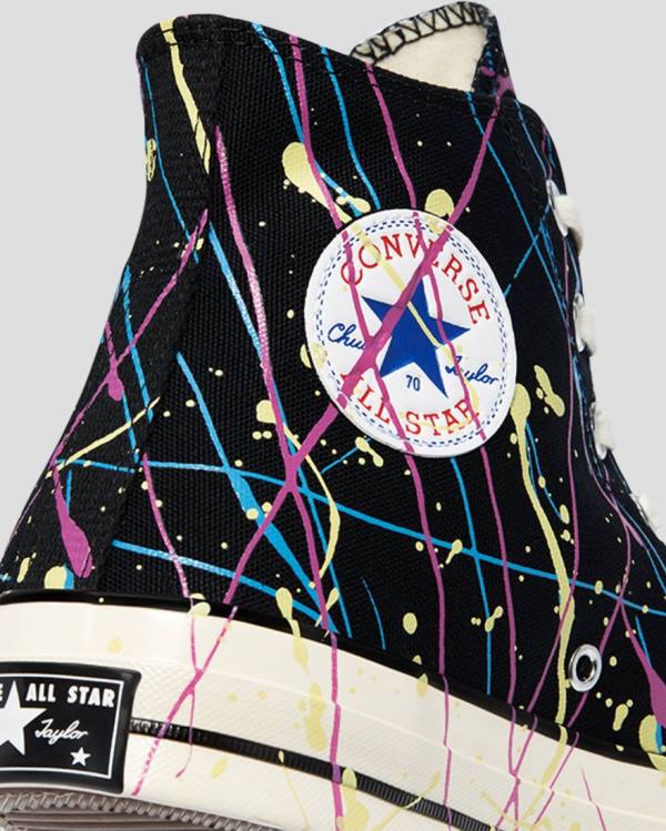 Zapatillas Altas Converse Chuck 70 Archive Print Paint Splatter Tenis Negras | CV-021IDW