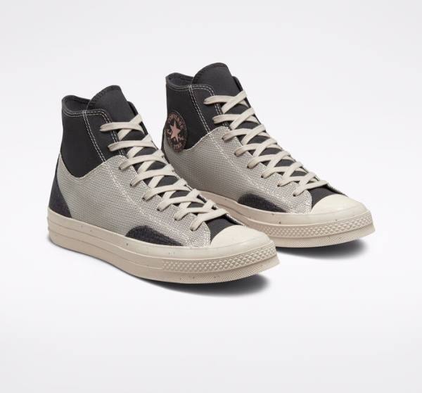 Zapatillas Altas Converse Chuck 70 Crafted Lona Tenis Marrones | CV-104FUX