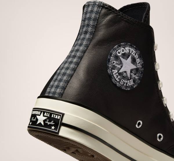 Zapatillas Altas Converse Chuck 70 Crafted Cuero Tenis Negras | CV-291JWF