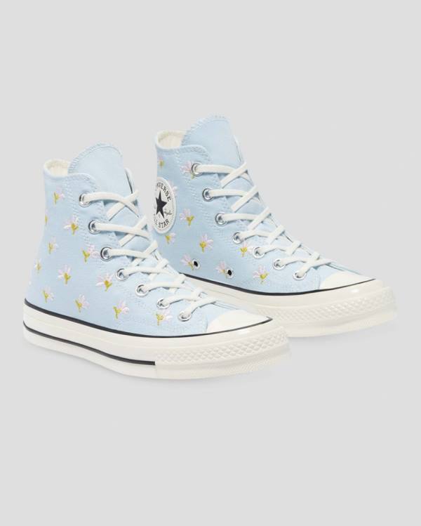 Zapatillas Altas Converse Chuck 70 Embroidered Garden Party Tenis Azules | CV-094VIY