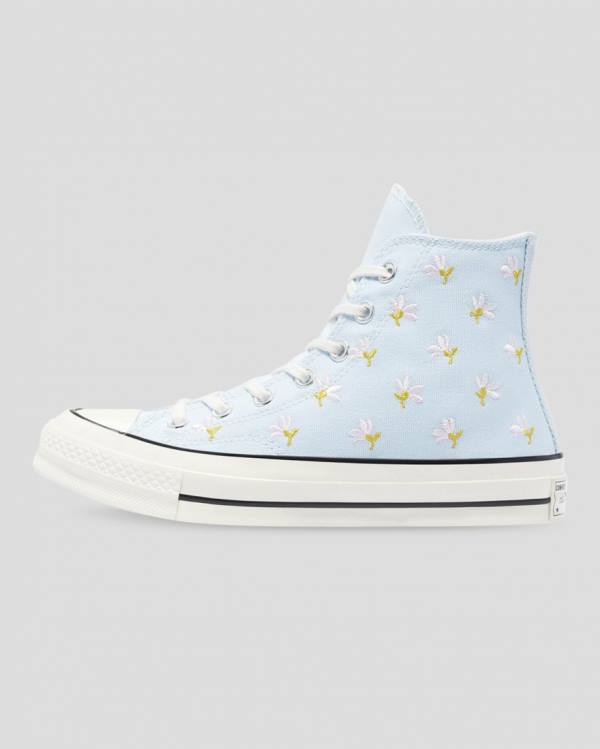 Zapatillas Altas Converse Chuck 70 Embroidered Garden Party Tenis Azules | CV-094VIY