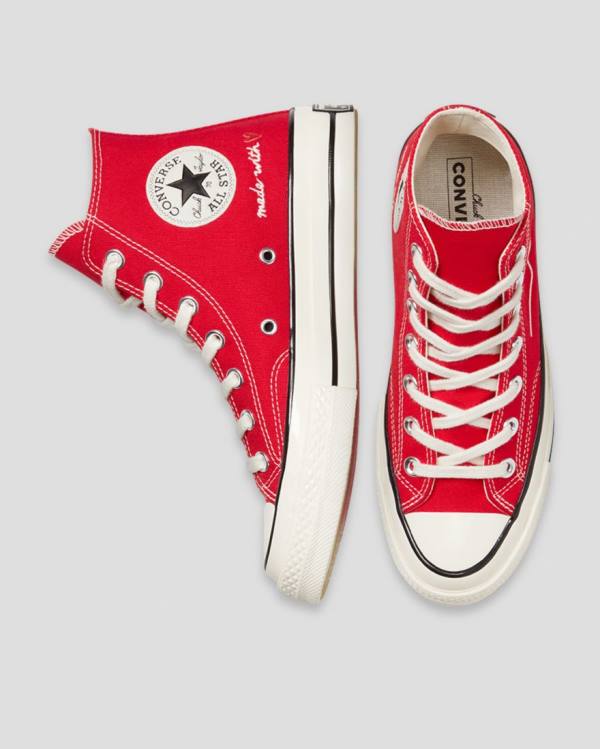 Zapatillas Altas Converse Chuck 70 Love Thread Tenis Rojas | CV-934NOJ