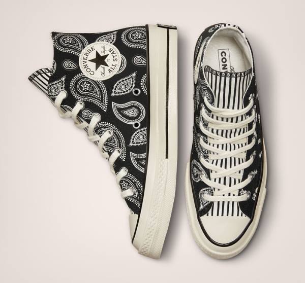 Zapatillas Altas Converse Chuck 70 Paisley Tenis Negras | CV-985PWK