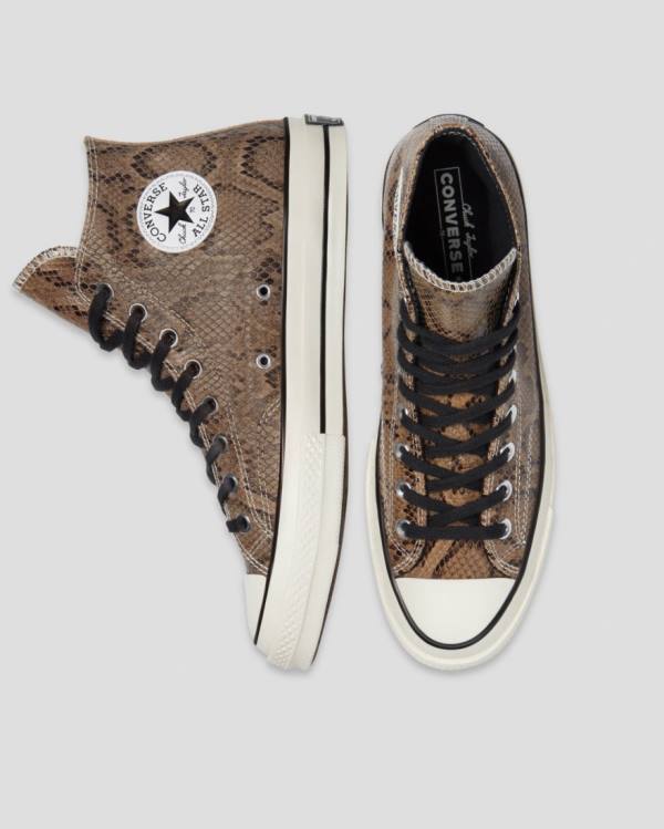 Zapatillas Altas Converse Chuck 70 Reptile Gamuza Tenis Marrones | CV-156DOU