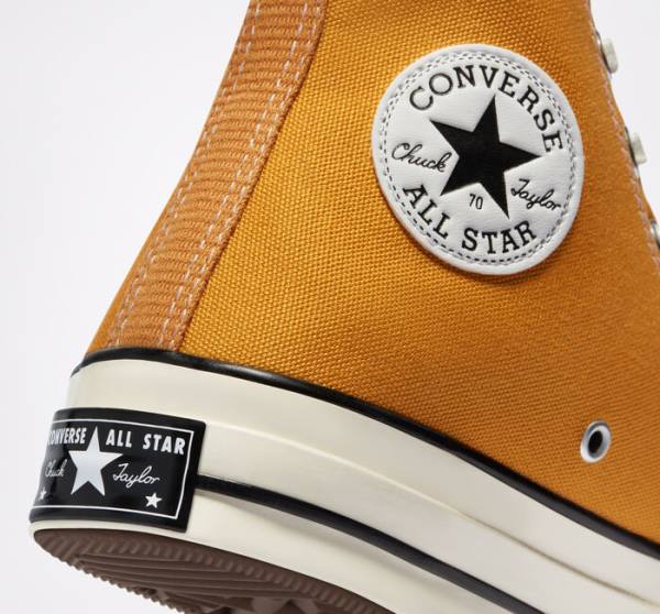 Zapatillas Altas Converse Chuck 70 Sunflower Yellow Tenis Negras | CV-682WCO