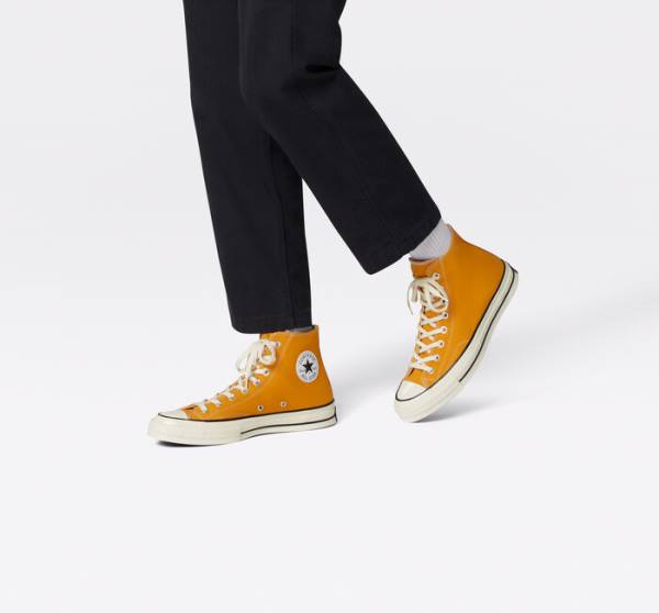 Zapatillas Altas Converse Chuck 70 Sunflower Yellow Tenis Negras | CV-682WCO