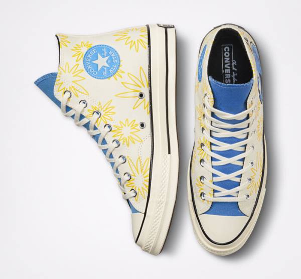 Zapatillas Altas Converse Chuck 70 Sunny Floral Tenis Azules | CV-026RJH