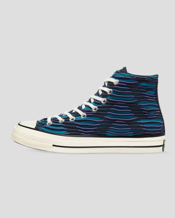 Zapatillas Altas Converse Chuck 70 Wavy Knit Tenis Azules | CV-047ZSH