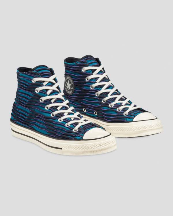 Zapatillas Altas Converse Chuck 70 Wavy Knit Tenis Azules | CV-124ESD