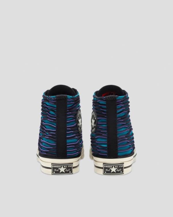 Zapatillas Altas Converse Chuck 70 Wavy Knit Tenis Azules | CV-124ESD