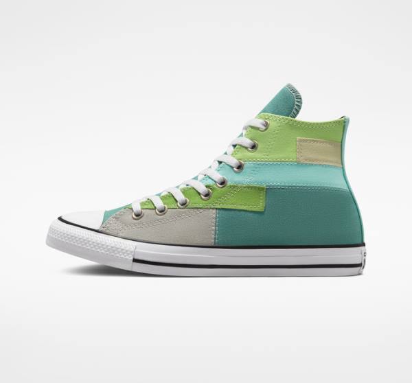 Zapatillas Altas Converse Chuck Taylor All Star Patchwork Tenis Verde Claro Verde Menta | CV-087ZIU