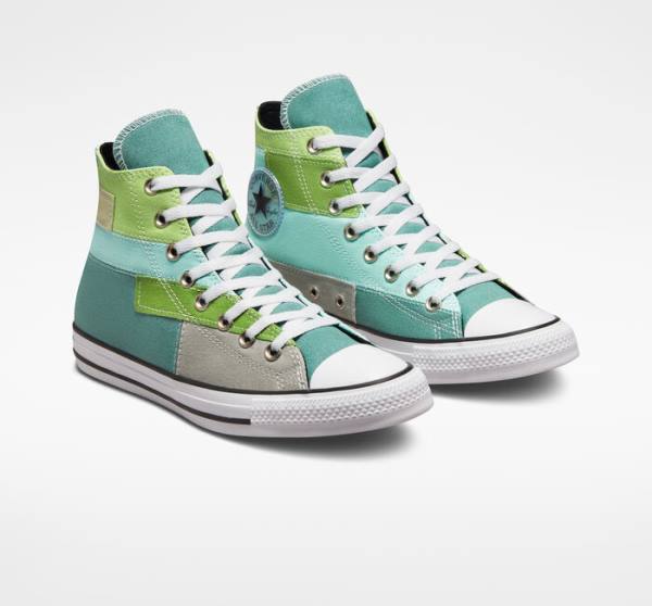 Zapatillas Altas Converse Chuck Taylor All Star Patchwork Tenis Verde Claro Verde Menta | CV-087ZIU