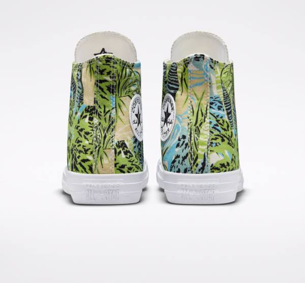 Zapatillas Altas Converse Chuck Taylor All Star Tropical Florals Tenis Verde Claro Blancas | CV-089LWM