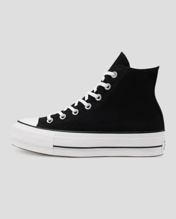 Zapatillas Altas Converse Chuck Taylor All Star Lift Lona Tenis Negras | CV-103OFS