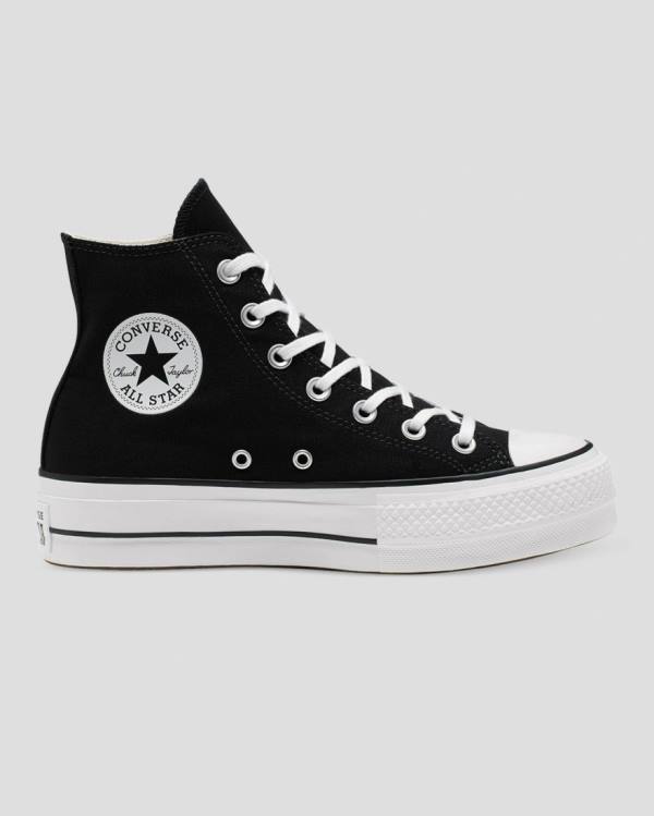 Zapatillas Altas Converse Chuck Taylor All Star Lift Lona Tenis Negras | CV-103OFS