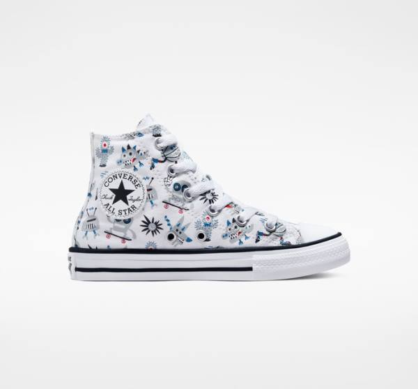 Zapatillas Altas Converse Chuck Taylor All Star Creatures Tenis Blancas Gris Azules | CV-123UFE