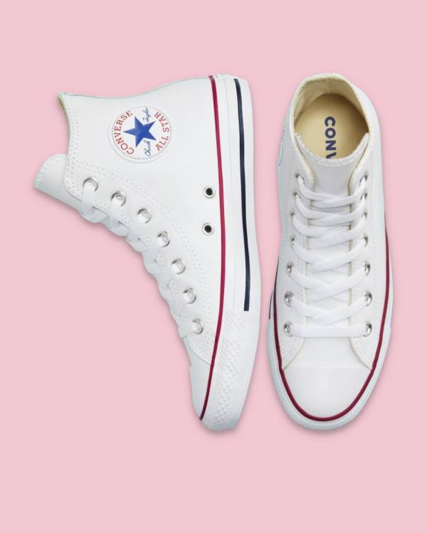 Zapatillas Altas Converse Chuck Taylor All Star Cuero Tenis Blancas | CV-126FIT