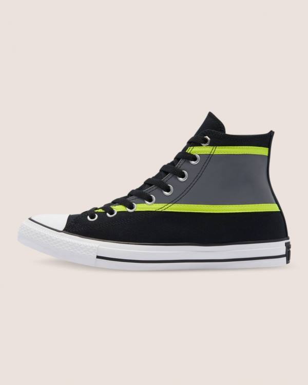 Zapatillas Altas Converse Chuck Taylor All Star Hi-Vis Tenis Negras | CV-135BXZ