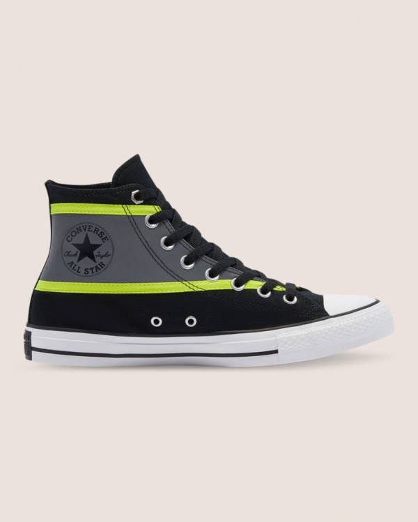 Zapatillas Altas Converse Chuck Taylor All Star Hi-Vis Tenis Negras | CV-135BXZ